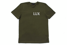 Load image into Gallery viewer, LUX LOGO TEE (OLIVE/WHITE)
