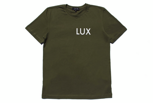 LUX LOGO TEE (OLIVE/WHITE)